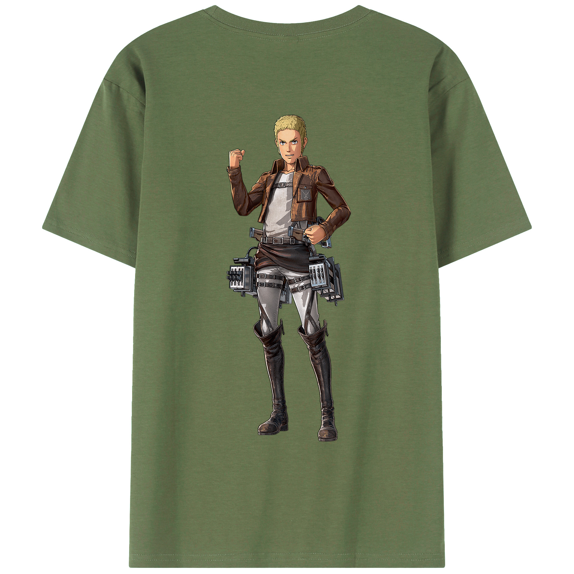 （画像用） 進撃の巨人 ライナー・ブラウン Attack on Titan Reiner Braun 綿100％ メンズ半袖Tシャツ（バックプリント） 通気性